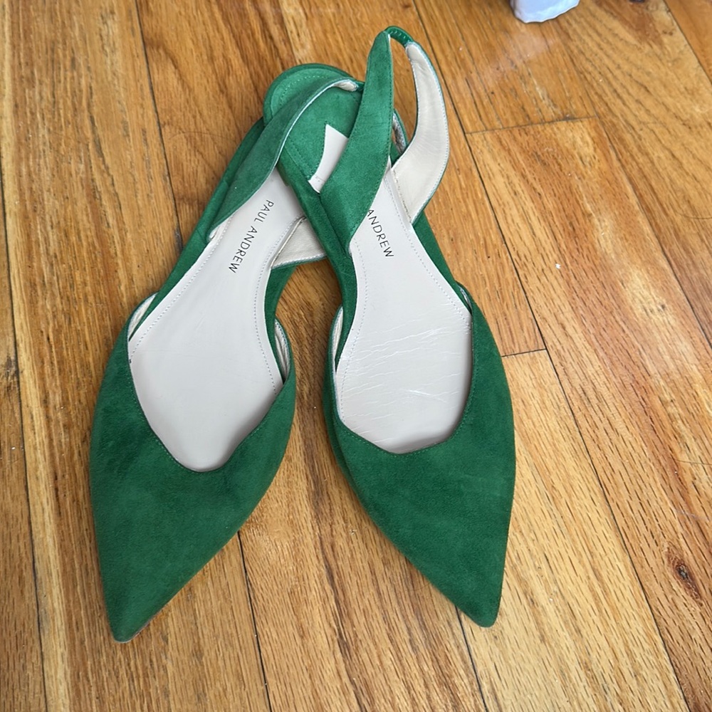 PAUL ANDREW slingback flats with small heel.